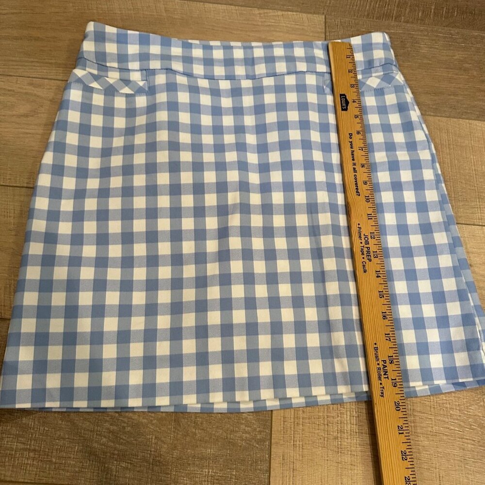 KIM ROGERS WOMENS BLUE & WHITE PLAID SKORT 16 - Picture 5 of 9